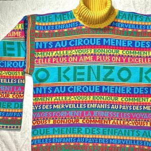 Rare Vintage 90s Kenzo Groovy Retro Wool Sweater - Size Medium